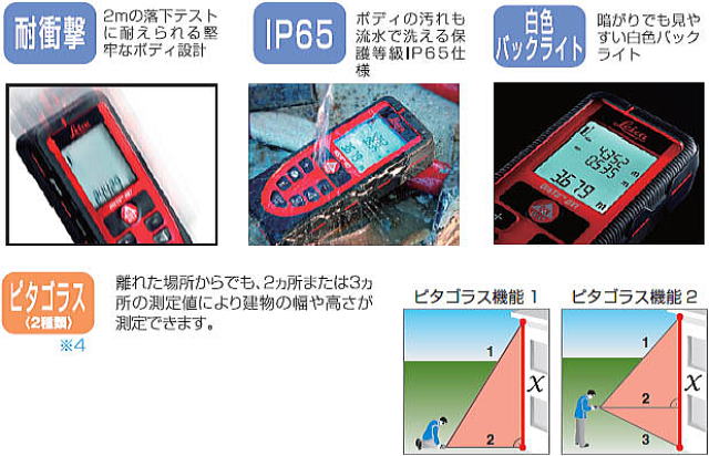 耐衝撃/IP65/白色バックライト/ピタゴラス