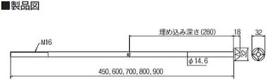 フィストアンカーボルト M16 製品図