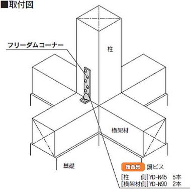 フリーダムコーナー 取付図