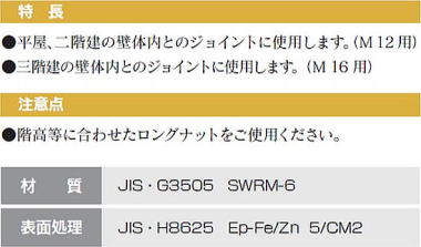 ロングナット 特長・注意点