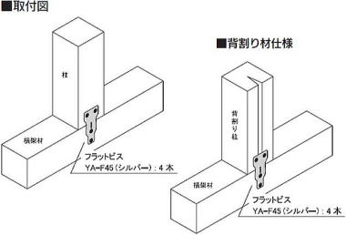 サプリームプレート 取付図・背割り材仕様