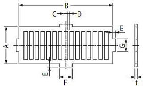 「公団風窓 170ｘ420」 4つ耳 アミなし 寸法図