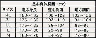 雨合羽 ベーシックタイプ RF-7 基本身体胴囲