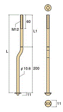 寸法図M12x36